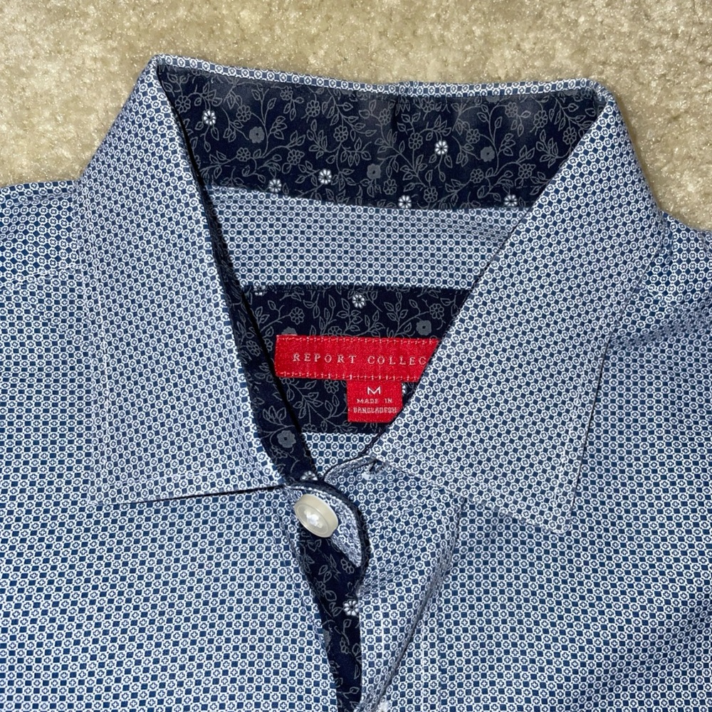 Report Collection Patterned Button-Down Shirt - image 2